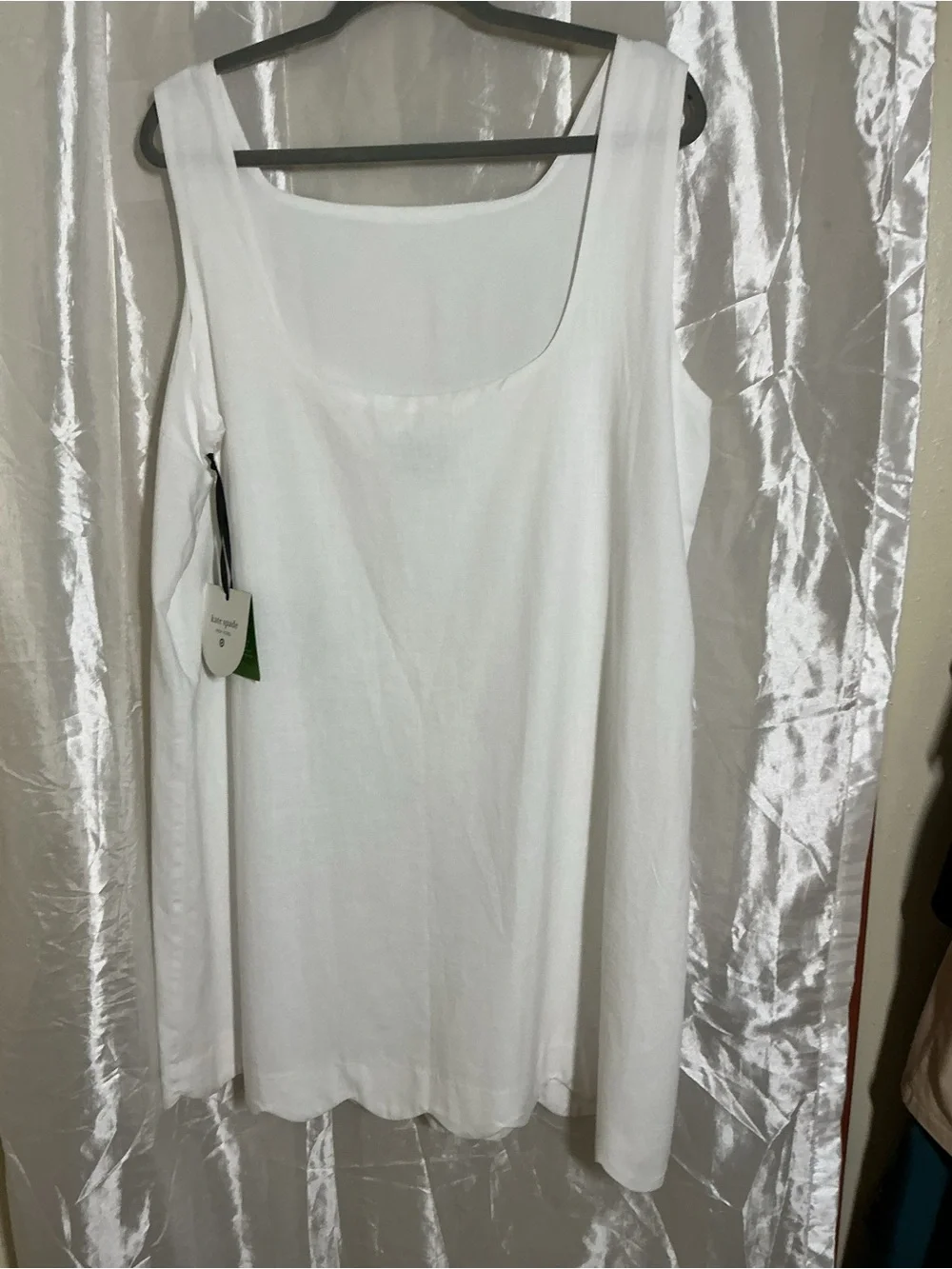 kate spade White Square-Neck Midi Dress